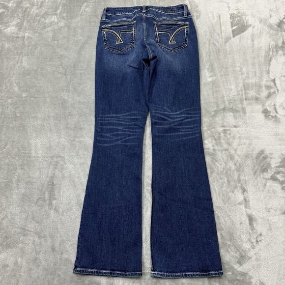 Vigoss Jeans Womens 6 Blue Bootcut Stretch Dark Wash Denim Pockets Logo Casual - Picture 2 of 9